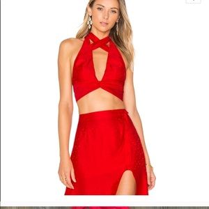 for love and lemons red crop top